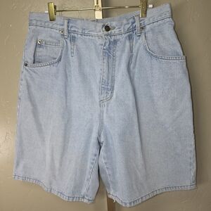 High Sierra Vintage 90s Denim Baggy Shorts Hong Kong Made High Waist 100% Cotton